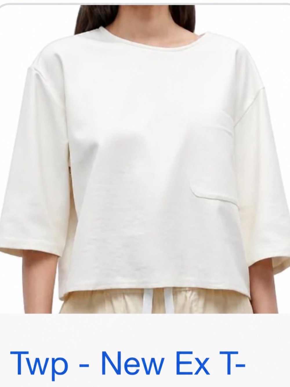 NWT TWP Ex T White Zip-Front Crewneck Top - Picture 2 of 12